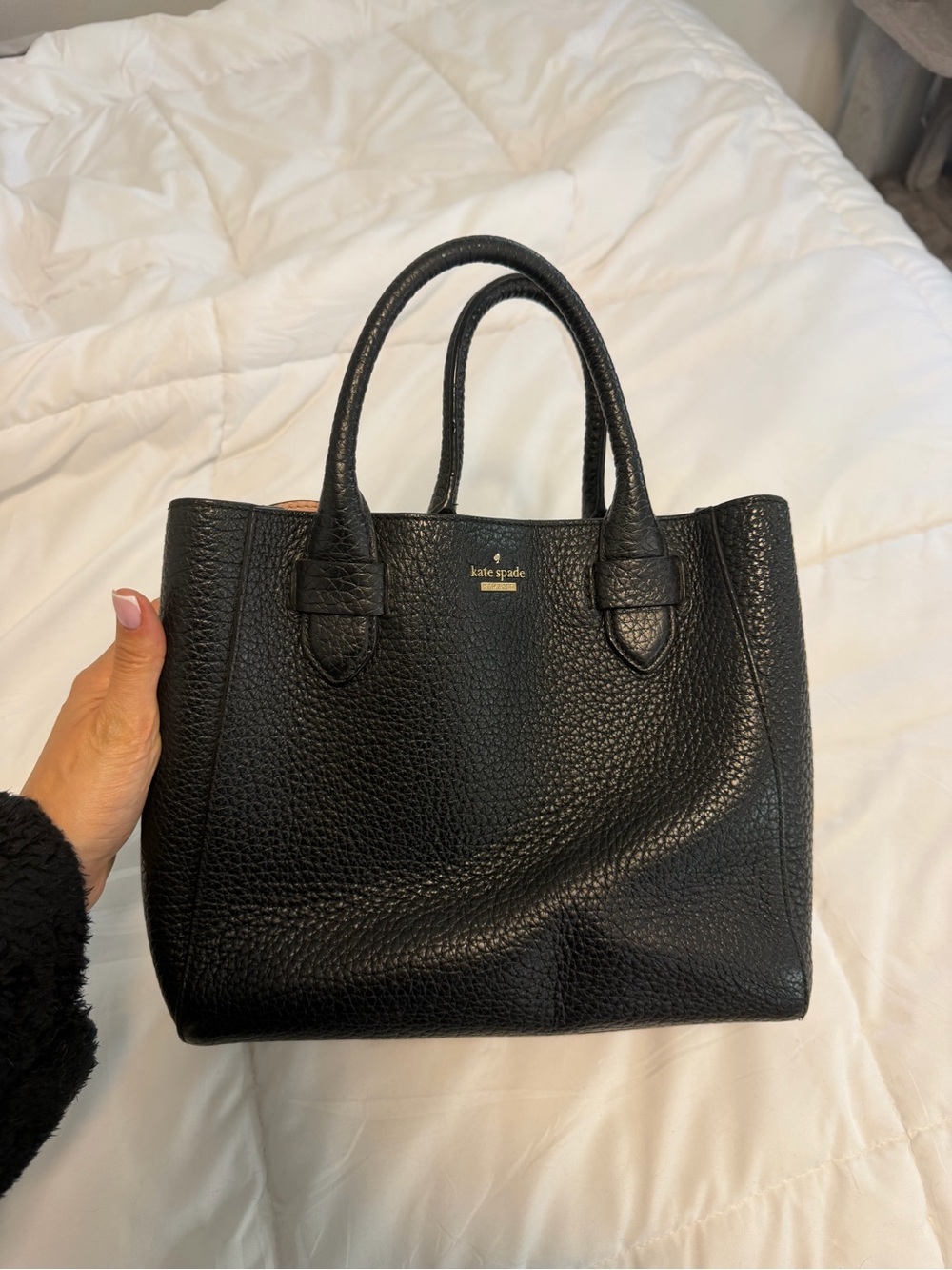 kate spade Black Pebbled Leather Tote